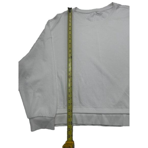 Athleta Sundown Crewneck Sweatshirt Cream Lightweight Plus Sz 1X Athleisure - Picture 5 of 9